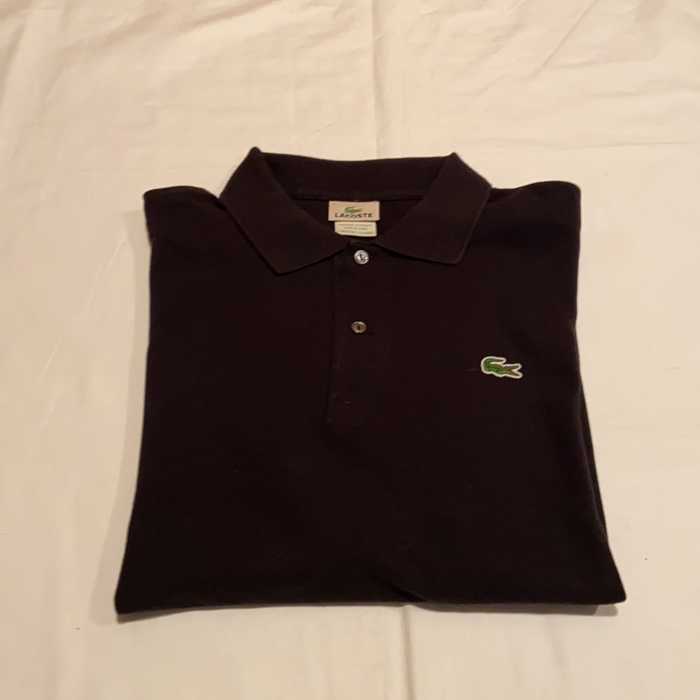 Lacoste black shirt sleeve polo shirt Sz 6/L